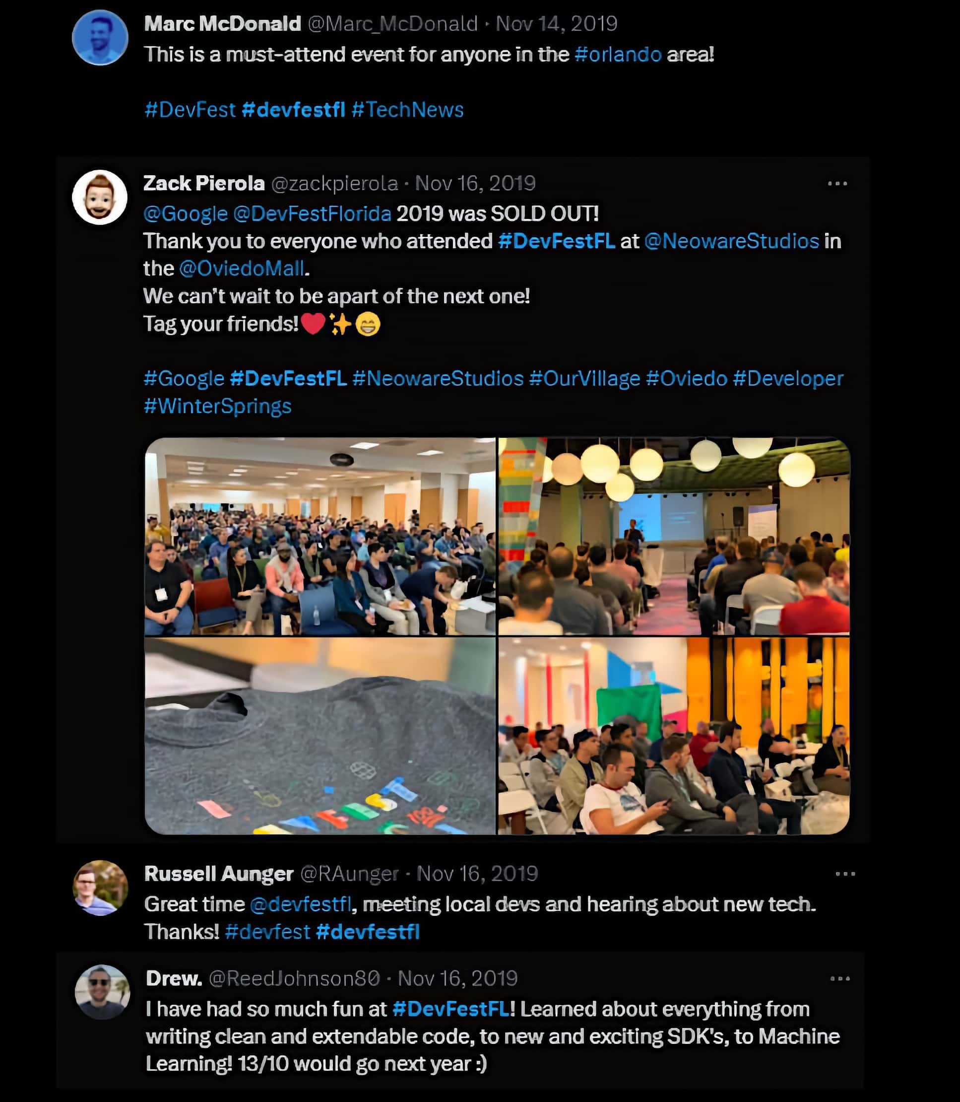 Meet our DevFest fans at a past DevFest Florida event